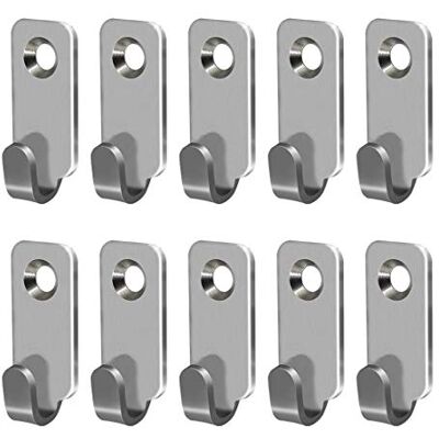 Adiyer 10pcs Heavy Duty Hanger 304 Stainless Steel Wall Mounted Mini J Hook for Mirror Picture Frames Hanging Wire/D Rings/Keyhole Hangers Adiyer 10pcs Heavy Duty Hanger 304 Stainless Steel Wall Mounted Mini J Hook for Mirror Picture Frames Hanging Wire/D Rings/Keyhole Hangers