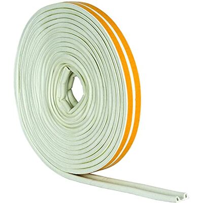 Merriway BH03407 (4 Pcs) StormSeal Door & Window P-Profile Draught Excluder, Self Adhesive EPDM Rubber Weatherstrip, 10 Metres (32.1/2 Foot) White (Pack of 4 by 2.5 Metre) Merriway BH03407 (4 Pcs) StormSeal Door & Window P-Profile Draught Excluder, Self Adhesive EPDM Rubber Weatherstrip, 10 Metres (32.1/2 Foot) White (Pack of 4 by 2.5 Metre)