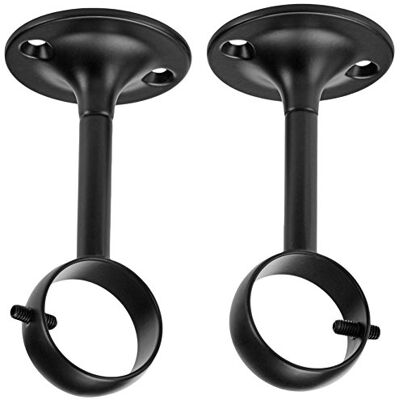 Amazon Basics - Curtain Rod Ceiling-Mount Bracket - Metal - Black - Bracket Amazon Basics - Curtain Rod Ceiling-Mount Bracket - Metal - Black - Bracket