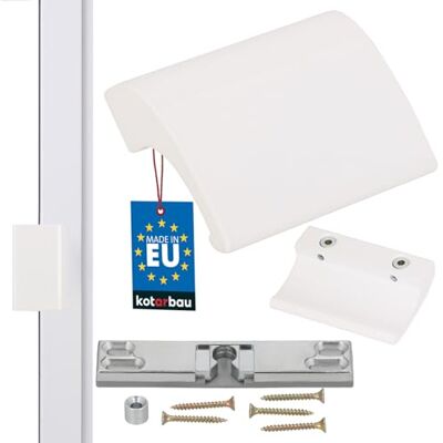 KOTARBAU Balcony Door Catch Balcony Door Handle Aluminium White Patio Door Handle Balcony Handle Safe Smoker Door Look Close Handle Shell Universal Pull Handle 5907465928687 White RAL 9016 KOTARBAU Balcony Door Catch Balcony Door Handle Aluminium White Patio Door Handle Balcony Handle Safe Smoker Door Look Close Handle Shell Universal Pull Handle 5907465928687 White RAL 9016
