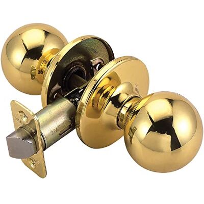 Design House 782912 Ball 2-Way Adjustable Passage Door Knob, Polished Brass Design House 782912 Ball 2-Way Adjustable Passage Door Knob, Polished Brass