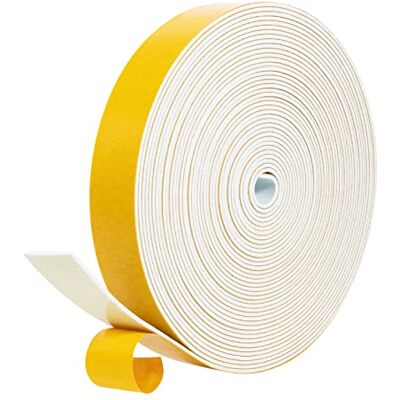 fowong Draft Excluder for Doors, 25mm(W) x 1.5mm(T) x 10M(L) Insulation Soundproofing Strips Tape, Weather Strip Tape Seals for Gap Seal, Foam Tape Weather Stripping, White fowong Draft Excluder for Doors, 25mm(W) x 1.5mm(T) x 10M(L) Insulation Soundproofing Strips Tape, Weather Strip Tape Seals for Gap Seal, Foam Tape Weather Stripping, White