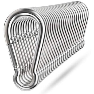 Ekunbuy Spring Snap Hooks, 304 Stainless Steel Metal Clip Heavy Duty Rope Connector Small Snap Clamp Key Chain Link Buckle for Hammock Swing Set Outdoor Travel Camping Fishing Hiking Ekunbuy Spring Snap Hooks, 304 Stainless Steel Metal Clip Heavy Duty Rope Connector Small Snap Clamp Key Chain Link Buckle for Hammock Swing Set Outdoor Travel Camping Fishing Hiking
