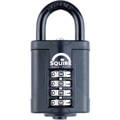 Squire CP40 Combination Padlock, 40mm, Black Re-Codable 4-Digit Code, Push Button Security, Compact Design, Ideal for Lockers, Bags & Indoor Cabinets Squire CP40 Combination Padlock, 40mm, Black Re-Codable 4-Digit Code, Push Button Security, Compact Design, Ideal for Lockers, Bags & Indoor Cabinets
