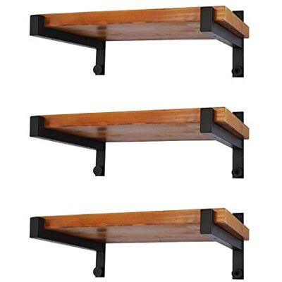 EZYDECOR 6 Pcs Heavy Duty Shelf Brackets 10 Inch Wall Mounted Industrial Metal Shelving Supports with Lip (Black 250mm/10 Inch) EZYDECOR 6 Pcs Heavy Duty Shelf Brackets 10 Inch Wall Mounted Industrial Metal Shelving Supports with Lip (Black 250mm/10 Inch)