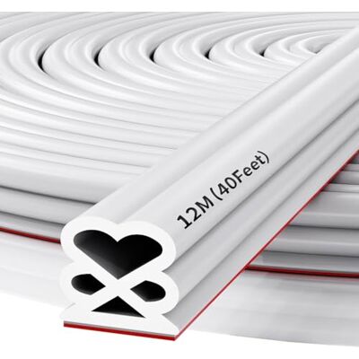 FFPMYF Door Frame Window Stripping Self Adhesive Rubber Strip Weatherstrip (White, 1cm x 12M) FFPMYF Door Frame Window Stripping Self Adhesive Rubber Strip Weatherstrip (White, 1cm x 12M)