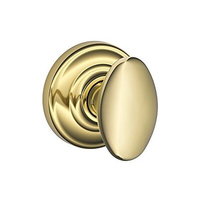SCHLAGE Siena Passage Knob, Andover Rose, Bright Brass SCHLAGE Siena Passage Knob, Andover Rose, Bright Brass