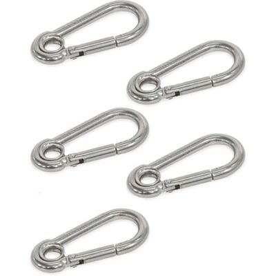 Ganter Normelemente GN 5299-E-60-A4-BL Carabiner Hook Stainless Steel, Silver, Länge l: 60mm geschlossenes Auge Ganter Normelemente GN 5299-E-60-A4-BL Carabiner Hook Stainless Steel, Silver, Länge l: 60mm geschlossenes Auge
