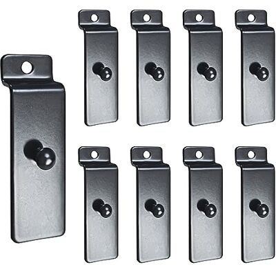 Mewuthede Metal Slatwall Utility Hooks, 10pcs Commercial Slatwall Picture Hook Notch Picture Display Hooks Hangers Painting Hook for Photo Frame Painting Arts Center Slat Panel (Black) Mewuthede Metal Slatwall Utility Hooks, 10pcs Commercial Slatwall Picture Hook Notch Picture Display Hooks Hangers Painting Hook for Photo Frame Painting Arts Center Slat Panel (Black)