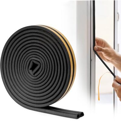 YOUSHARES Door Seal Strip Window Seal Strip Draught Excluder for Doors Self Adhesive Door Weather Strip, Draft Excluder for Window Insulation, 20 Feet by (Black) YOUSHARES Door Seal Strip Window Seal Strip Draught Excluder for Doors Self Adhesive Door Weather Strip, Draft Excluder for Window Insulation, 20 Feet by (Black)