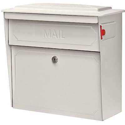 Boss 7173 Security Wall Mount, Cream White Townhouse Locking Mailbox 15.8 16.1 7-1/2 in H, 14/16 Ga Steel, 15 in. H x 15.75 in. W x 7.125 in. D Boss 7173 Security Wall Mount, Cream White Townhouse Locking Mailbox 15.8 16.1 7-1/2 in H, 14/16 Ga Steel, 15 in. H x 15.75 in. W x 7.125 in. D
