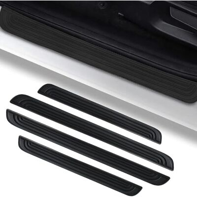 EZVEZS 4 PCS Car Door Sill Protector,PVC Rubber Cars Door Sill Plate Protectors,sill scuff plate Bumper Protective Film,Automobile Door Panel Step Protector,Car Door Threshold Kick Plates (Black) EZVEZS 4 PCS Car Door Sill Protector,PVC Rubber Cars Door Sill Plate Protectors,sill scuff plate Bumper Protective Film,Automobile Door Panel Step Protector,Car Door Threshold Kick Plates (Black)