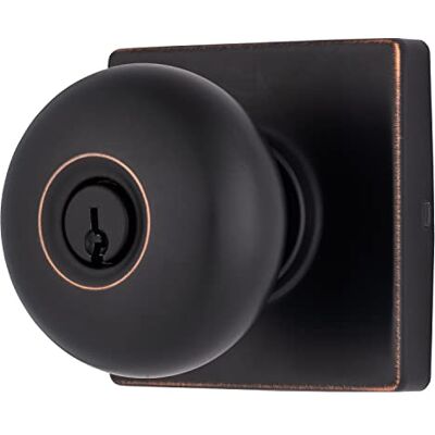 BRINKS – Contemporary Keyed Entry Ball Door Knob, Tuscan Bronze Designed for Sleek and Modern Homes and Blends Seamlessly with Interior Décor BRINKS – Contemporary Keyed Entry Ball Door Knob, Tuscan Bronze Designed for Sleek and Modern Homes and Blends Seamlessly with Interior Décor