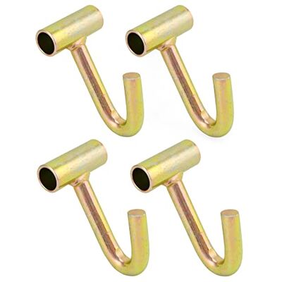 QWORK 4 Pack Tie Down Finger Tube J Hook, 2" Heavy Duty Fitment Ratchet Tightening J Hooks QWORK 4 Pack Tie Down Finger Tube J Hook, 2" Heavy Duty Fitment Ratchet Tightening J Hooks