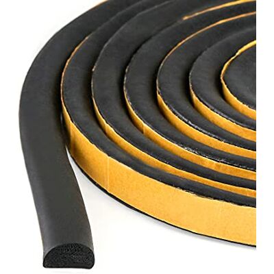 QWORK ® 5 Feet Silicone Rubber Weather Strip, Extra Thick Draught Draft Excluder D Shape Self-Adhesive Foam Seal Strip Tape for Doors Frame and Windows Gaps, 16 x 10 mm (1.5m) QWORK ® 5 Feet Silicone Rubber Weather Strip, Extra Thick Draught Draft Excluder D Shape Self-Adhesive Foam Seal Strip Tape for Doors Frame and Windows Gaps, 16 x 10 mm (1.5m)
