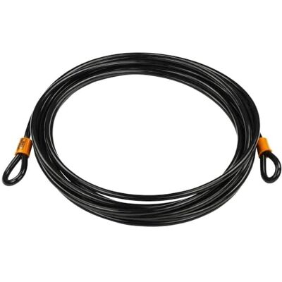 Burg-Wächter Unisex's 750 1000 Double Loop Vinyl Coated Multi-Stranded Braided Steel Cable, Black, 10mm x 10m Burg-Wächter Unisex's 750 1000 Double Loop Vinyl Coated Multi-Stranded Braided Steel Cable, Black, 10mm x 10m