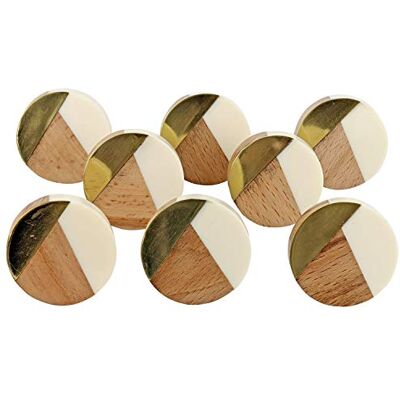 G Decor Three Tone Gold Designs Wood Resin Door Knobs, Vintage, Shabby Chic, Interior Furniture, Cabinet Cupboard Drawers Pulls Handles (8-Pack) (White) G Decor Three Tone Gold Designs Wood Resin Door Knobs, Vintage, Shabby Chic, Interior Furniture, Cabinet Cupboard Drawers Pulls Handles (8-Pack) (White)