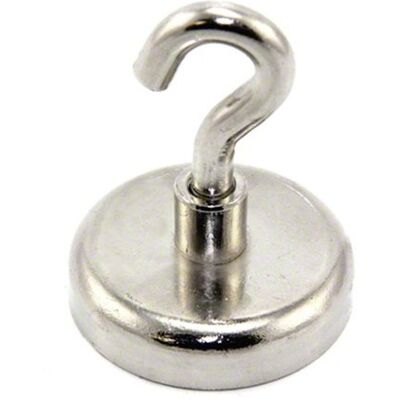FIRST4MAGNETS Neodymium Clamping Magnet with M8 Hook for Hanging, Holding or Displaying Items 48mm Dia 95kg Pull FIRST4MAGNETS Neodymium Clamping Magnet with M8 Hook for Hanging, Holding or Displaying Items 48mm Dia 95kg Pull