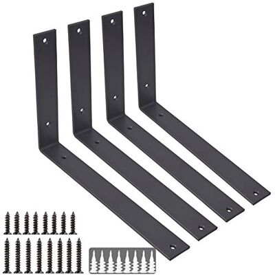 WINKER Shelf Brackets 12 Inch Heavy Duty (12 inch, Frosted Black) WINKER Shelf Brackets 12 Inch Heavy Duty (12 inch, Frosted Black)