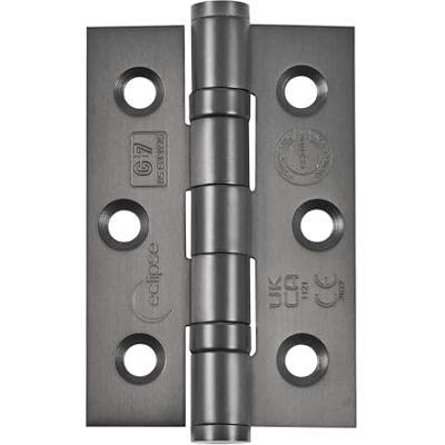 Eclipse Steel Ball Bearing Door Hinges, 3 Inch 75mm, Grade 7 Fire Rated, One Pair & Screws (Dark Bronze) Eclipse Steel Ball Bearing Door Hinges, 3 Inch 75mm, Grade 7 Fire Rated, One Pair & Screws (Dark Bronze)