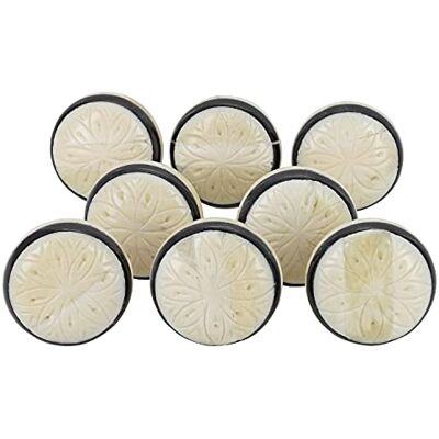 G Decor England Set of 8 Etched Bone Cupboard Door Knob Drawer Pull Handle… G Decor England Set of 8 Etched Bone Cupboard Door Knob Drawer Pull Handle…