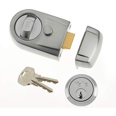 Yale P-Y3-SC-SC-60 Contemporary Nightlatch 60mm Satin Chrome Finish Standard Security Yale P-Y3-SC-SC-60 Contemporary Nightlatch 60mm Satin Chrome Finish Standard Security