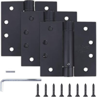 Stylever Dependable Direct Pack of 3 Residential Door Hinges with Spring Hinge 4 Inch Oil Rubbed Bronze Finish Squared Corners by Stylever Dependable Direct Pack of 3 Residential Door Hinges with Spring Hinge 4 Inch Oil Rubbed Bronze Finish Squared Corners by