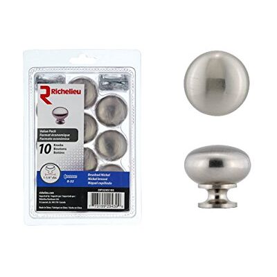 RICHELIEU Hardware DP3295195 Pack of 10 Contemporary Metal Knobs-3295, Brushed Nickel RICHELIEU Hardware DP3295195 Pack of 10 Contemporary Metal Knobs-3295, Brushed Nickel