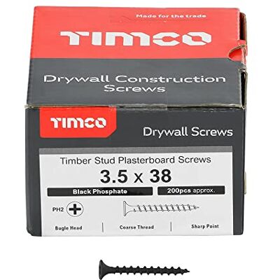 TIMCO Drywall Coarse Thread Bugle Head Grey Screws 3.5 x 38 TIMCO Drywall Coarse Thread Bugle Head Grey Screws 3.5 x 38