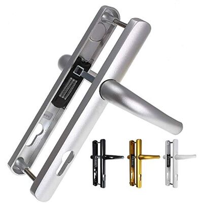 Yale P-Y2G-SSLL-SS Superior Door Handle, Standard Security, 92mm Centre, 215mm Fixing Holes Distance, for PVCu Doors, Silver Finish, Works with cylinders and mortice sashlocks, Visi Packed Yale P-Y2G-SSLL-SS Superior Door Handle, Standard Security, 92mm Centre, 215mm Fixing Holes Distance, for PVCu Doors, Silver Finish, Works with cylinders and mortice sashlocks, Visi Packed