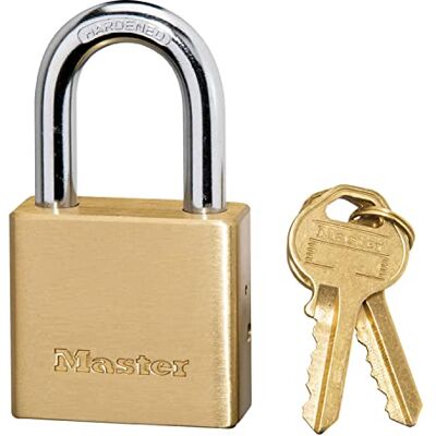 Master Lock 575EURD Thick Brass Body Padlock with Key Ideal to Secure Gates, Fences, Sheds, 70 x 38 x 20 mm Master Lock 575EURD Thick Brass Body Padlock with Key Ideal to Secure Gates, Fences, Sheds, 70 x 38 x 20 mm
