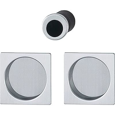 HOPPE 3948083 Chrome Matt Sliding Door Handle Set 4921 Without Lock Square Rosette BL HOPPE 3948083 Chrome Matt Sliding Door Handle Set 4921 Without Lock Square Rosette BL
