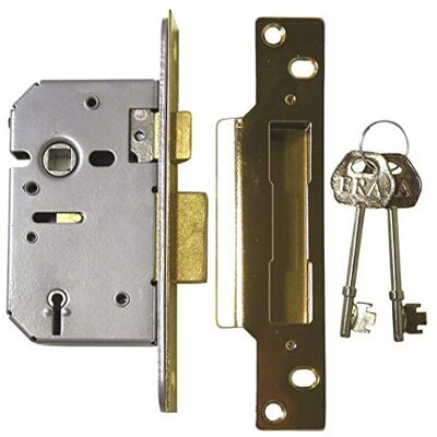 ERA 202-31 Viscount 2.5-inch/ 64mm 5 Lever High Security Mortice Sashlock Brass Effect, Gold ERA 202-31 Viscount 2.5-inch/ 64mm 5 Lever High Security Mortice Sashlock Brass Effect, Gold