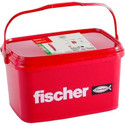 fischer Duopower 6 x 30, Universal Dowels, Powerful 2-Component Dowels, Plastic Dowels for Attaching to Concrete, Plasterboard and Much More, No Screws, in Reusable Bucket, 3,200 Pieces fischer Duopower 6 x 30, Universal Dowels, Powerful 2-Component Dowels, Plastic Dowels for Attaching to Concrete, Plasterboard and Much More, No Screws, in Reusable Bucket, 3,200 Pieces