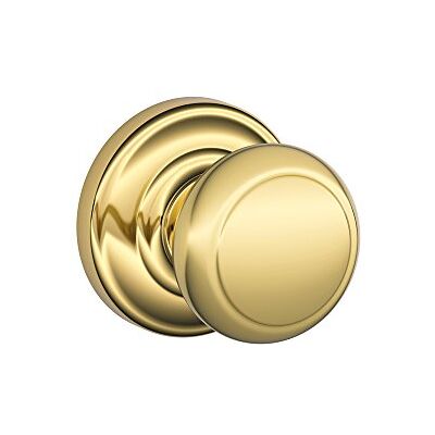 SCHLAGE Andover Dummy Knob, Andover Rose, Bright Brass SCHLAGE Andover Dummy Knob, Andover Rose, Bright Brass