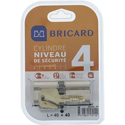 Bricard Princess Double Cylinder Lock, Input Serial XP 40 + 40 Nickel-Plated Bricard Princess Double Cylinder Lock, Input Serial XP 40 + 40 Nickel-Plated
