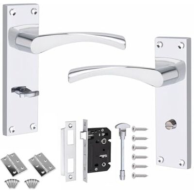 Golden Grace Victorian Scroll Lever Lock Door Handles, Key Lock Set Includes 1 pair of 3-inch standard butt hinges, 64mm 3-lever lock with keys, and zinc handles for durable secure locking. Golden Grace Victorian Scroll Lever Lock Door Handles, Key Lock Set Includes 1 pair of 3-inch standard butt hinges, 64mm 3-lever lock with keys, and zinc handles for durable secure locking.