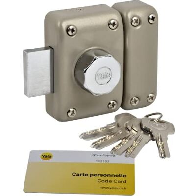 Yale YV26BT-40 Door Lock with Internal Button Opening, External Key – Cylinder Diameter 23 mm, Length 40 mm, 6 Pins – YV26BT-40 – Anti-Picking, Drilling, Tearing – 5 Keys Yale YV26BT-40 Door Lock with Internal Button Opening, External Key – Cylinder Diameter 23 mm, Length 40 mm, 6 Pins – YV26BT-40 – Anti-Picking, Drilling, Tearing – 5 Keys