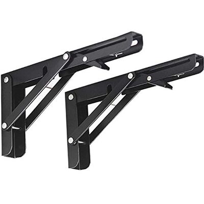 Jolitac Folding Shelf Brackets (10 inch, Black) Jolitac Folding Shelf Brackets (10 inch, Black)