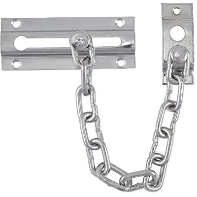 TIMCO Door Chain Security Lock Allowing Reduced Opening Angle of The Door, for Your Added Security Satin Chrome 85mm TIMCO Door Chain Security Lock Allowing Reduced Opening Angle of The Door, for Your Added Security Satin Chrome 85mm