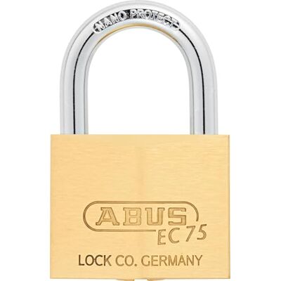 ABUS Brass Padlock EC75/50 with Reversible Key Technology, Ideal for School, Gym, Outdoor, Lock Body Width 50 mm, Brass ABUS Brass Padlock EC75/50 with Reversible Key Technology, Ideal for School, Gym, Outdoor, Lock Body Width 50 mm, Brass