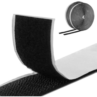 ASelected 25M Adhesive Hook and Loop Tape Reusable Hook and Loop Tape Home Office and DIY Projects 25mm Wide (Black) ASelected 25M Adhesive Hook and Loop Tape Reusable Hook and Loop Tape Home Office and DIY Projects 25mm Wide (Black)