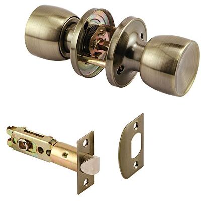 PRiME MP65032 Passage Knob, Fits 2-3/8in & 2-3/4in Backset, Tulip, Antique Brass, 1 Set PRiME MP65032 Passage Knob, Fits 2-3/8in & 2-3/4in Backset, Tulip, Antique Brass, 1 Set