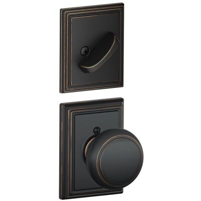 SCHLAGE F59 and 716 ADD Addison Collection Andover Handleset Interior Knob, Aged Bronze (Interior Half Only) SCHLAGE F59 and 716 ADD Addison Collection Andover Handleset Interior Knob, Aged Bronze (Interior Half Only)