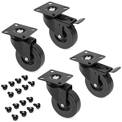 Emuca Castors, Steel and plastic, Black Emuca Castors, Steel and plastic, Black