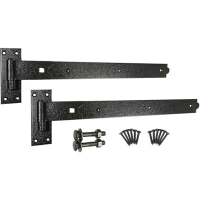 Infinity Heavy Duty Epoxy Black 24" (600mm) Straight Hook and Band Hinges Gate Fitting Kit – Ideal for Wooden Garage Shed Doors & Garden Gates Infinity Heavy Duty Epoxy Black 24" (600mm) Straight Hook and Band Hinges Gate Fitting Kit – Ideal for Wooden Garage Shed Doors & Garden Gates