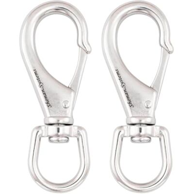 Shonan.Systems SHONAN Stainless Steel Swivel Snap Hooks, 2 Pack (4.75 Inch) Large Spring Clips, Heavy Duty Boat Hooks, Spring Hooks for Boat Anchor Ropes and Cables Shonan.Systems SHONAN Stainless Steel Swivel Snap Hooks, 2 Pack (4.75 Inch) Large Spring Clips, Heavy Duty Boat Hooks, Spring Hooks for Boat Anchor Ropes and Cables