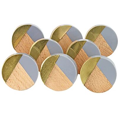 G Decor Three Tone Gold Designs Wood Resin Door Knobs, Vintage, Shabby Chic, Interior Furniture, Cabinet Cupboard Drawers Pulls Handles (8-Pack) (Grey) G Decor Three Tone Gold Designs Wood Resin Door Knobs, Vintage, Shabby Chic, Interior Furniture, Cabinet Cupboard Drawers Pulls Handles (8-Pack) (Grey)