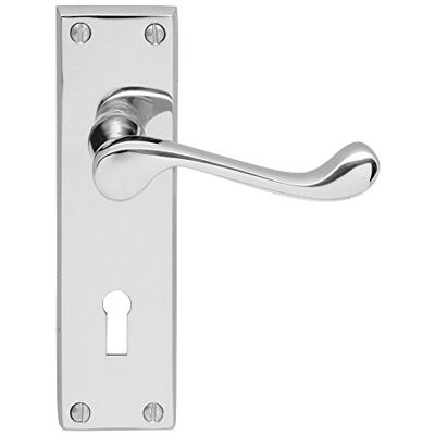 Carlisle Brass VICTORIAN SCROLL LEVER LOCK DOOR HANDLE POLISHED CHROME Carlisle Brass VICTORIAN SCROLL LEVER LOCK DOOR HANDLE POLISHED CHROME