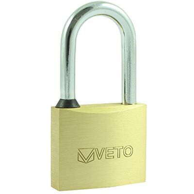 TIMCO Brass Padlock Long Shackle Ideal for luggage cabinets sheds gates 40mm TIMCO Brass Padlock Long Shackle Ideal for luggage cabinets sheds gates 40mm